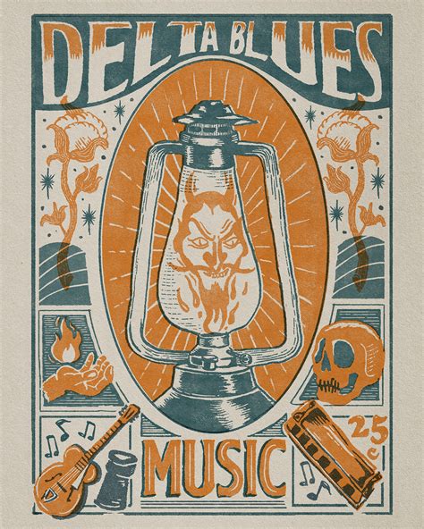 Poster illustration DELTA BLUES on Behance