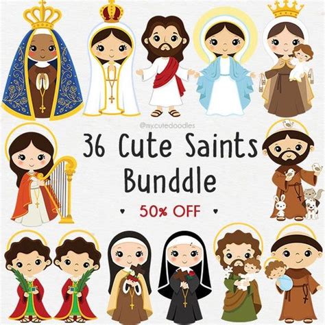 36 Saints clipart bundle baby saints clipart little saints | Etsy in 2020 | Cute doodles, Clip ...