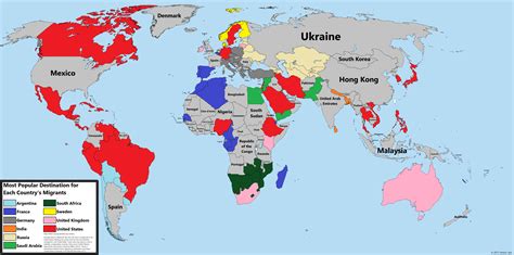 Most Popular Migrant Destinations By Country