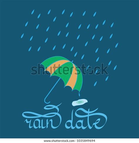 Rain Date Card Silhouette Umbrella Rain Stock Vector (Royalty Free) 1035849694 | Shutterstock