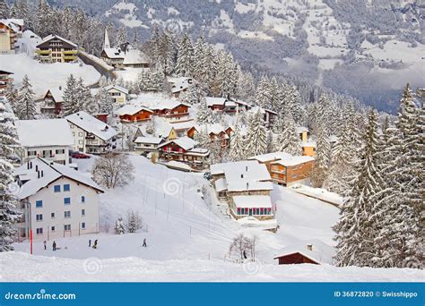 Winter landscape stock photo. Image of cottage, alpine - 36872820