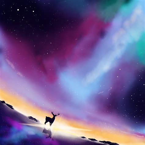 Digital Painting Deer Galaxy - Free image on Pixabay