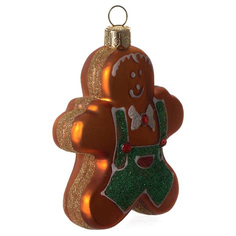 glass blown Gingerbread Man Christmas ornament | online sales on HOLYART.com