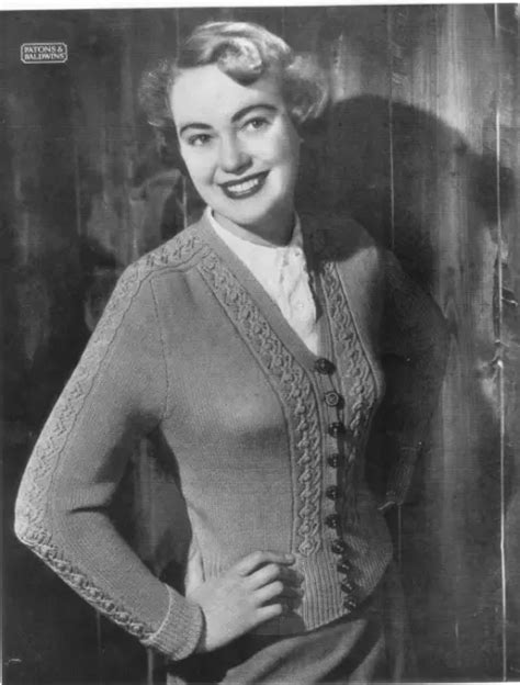 VINTAGE KNITTING PATTERN - 1950s - Anestra Cable Edge Cardigan $1.97 - PicClick