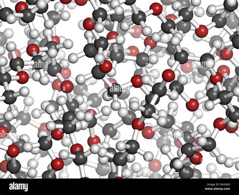 Polyethylene glycol 10.000 (PEG, polyethylene oxide, PEO) molecule, chemical structure Stock ...