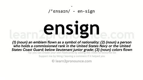 Pronunciation of Ensign | Definition of Ensign - YouTube