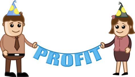 Profit Party - Cartoon Business Characters Royalty-Free Stock Image - Storyblocks