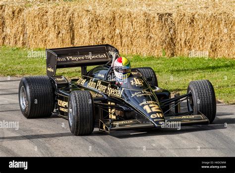 1985 Lotus-Renault 97T with driver Katsuaki Kubota at the 2016 Goodwood Festival of Speed ...