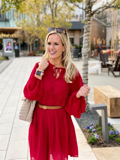 Pleated Red Dress | Holiday Outfit Idea - joyfully so