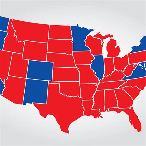 Traditional Red Blue States Map - Map