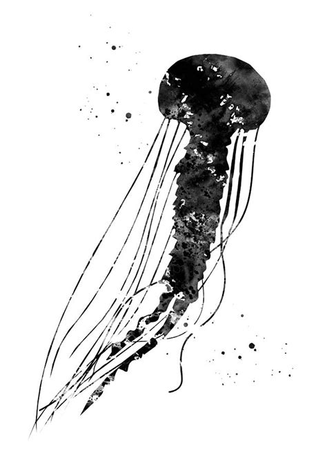 Jellyfish-black Digital Art by Erzebet S