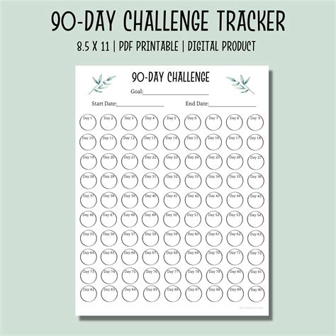 30 Day Challenge Tracker Printable Printable Habit Tracker 30 Day ...