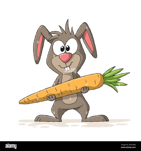 Cartoon rabbit with carrot Stock Photo - Alamy