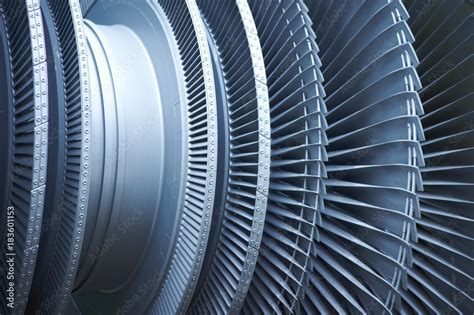 Turbine blades jet engine aircraft Stock Photo | Adobe Stock