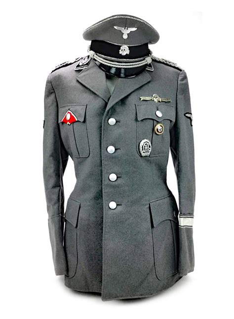 Lot 940 - A REPLICA SS OFFICERS GREY UNIFORM AND CAP