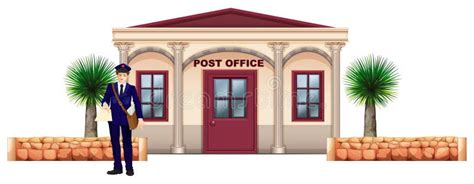 A Messenger In Front Of The Post Office Stock Illustration - Image: 36838126