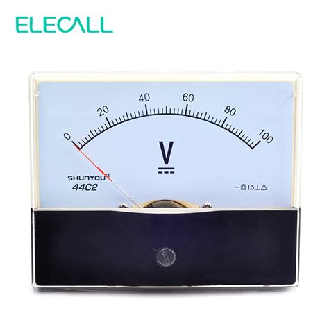 ELECALL DC Voltmeter 44C2 Analog Voltmeter 100V Square DC Voltage Panel ...