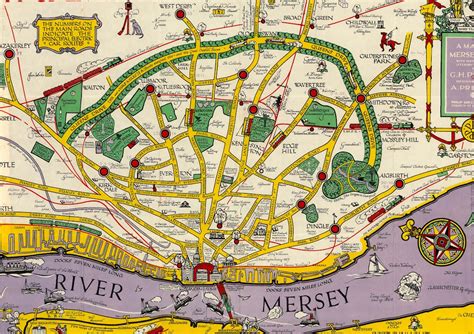 Map of Liverpool Merseyside Old Map Vintage Pictorial Map of - Etsy UK