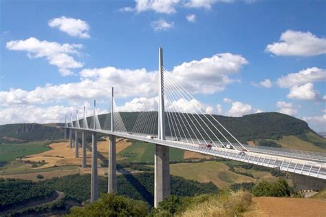 Amazing view of the Millau Viaduct from a plane window