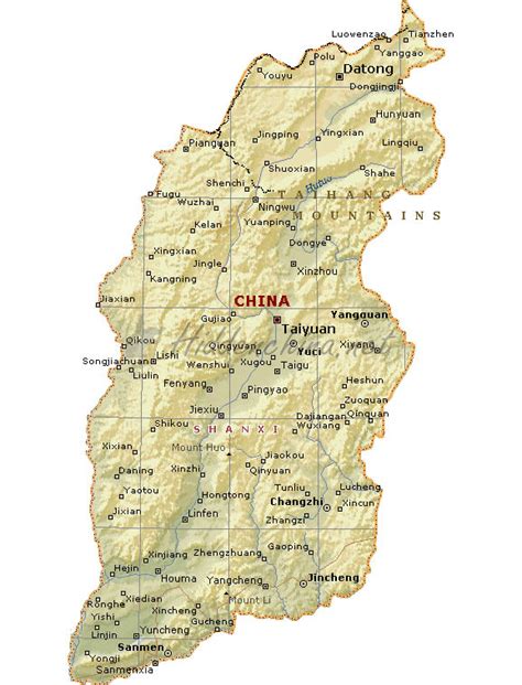 Hidden China GmbH - Map of Shanxi Province, China