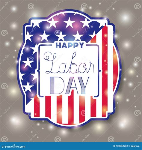 Happy Labor Day with Usa Flag Frame Stock Vector - Illustration of history, ornate: 122962260