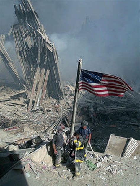 9/11 anniversary: Flag raised at ground zero in iconic image found