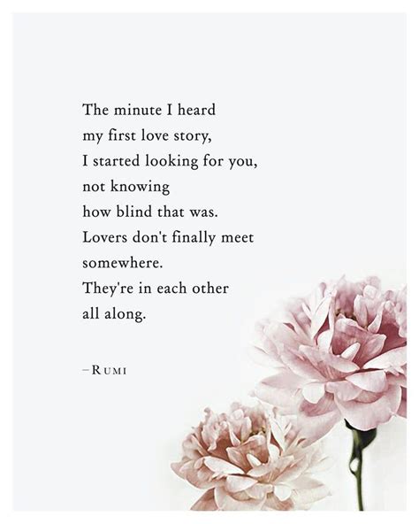 Rumi Love Poem, the Minute I Heard My First Love Story, Anniversary Gift, Wall Decor, Love ...