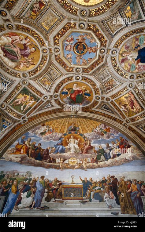 Vatican museums, Rome. Raphael's rooms. Disputation of the Holy Sacrament. Italy Stock Photo - Alamy