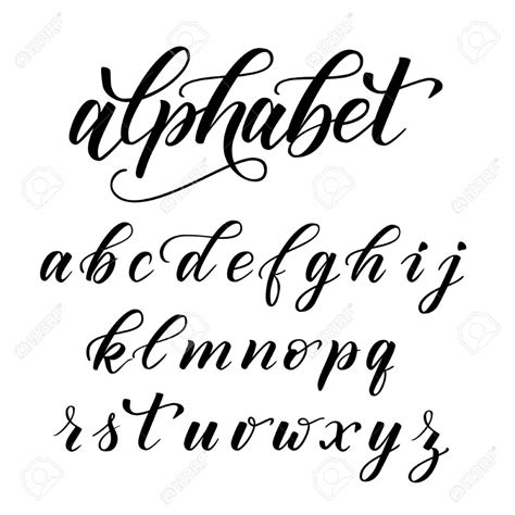 Brush calligraphy Alphabet Stock Vector - 124810899 | Calligraphy ...