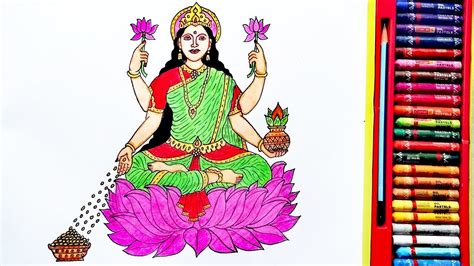 How to Draw Lakshmi Mata Step By Step | Drawing Of Lakshmi Mata | By Drawing Art - YouTube