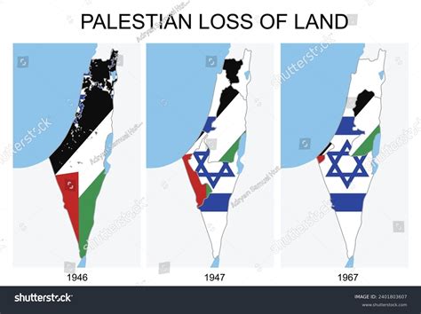 Map Israel Palestine Country Flag Sign Stock Vector (Royalty Free ...