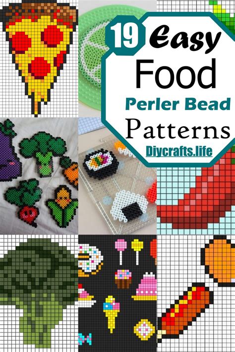 19 Easy Food Perler Bead Patterns For Kids - DIY Crafts