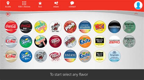 Coca Cola Freestyle Windows 8 App - Find 100 Ways to Quench Thirst