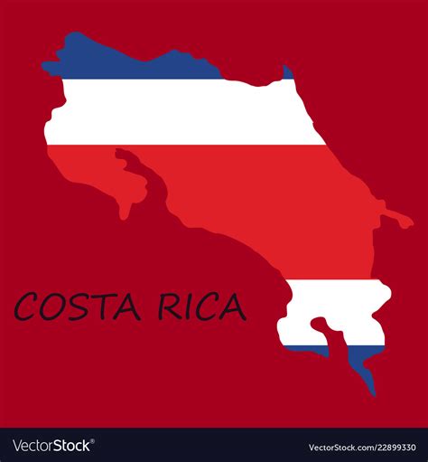 Costa rica flag map Royalty Free Vector Image - VectorStock