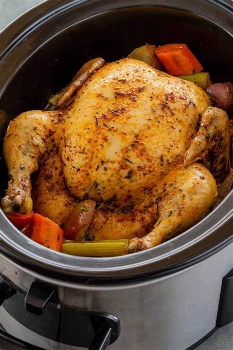 Slow Cooker Whole Chicken - Cafe Delites Slow Cook Whole Chicken, Crock Pot Chicken, Crockpot ...