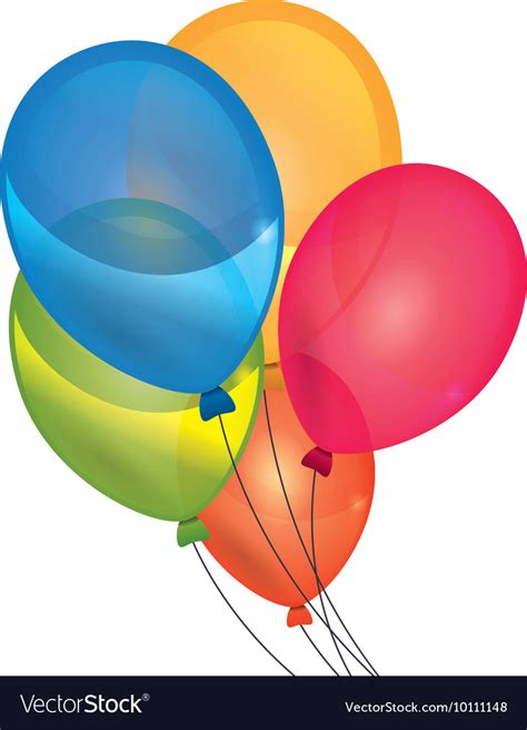 Balloon party celebration birthday icon Royalty Free Vector