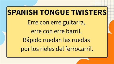 Tongue Twisters For Kids In Spanish