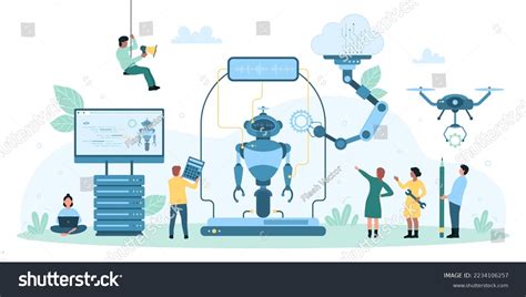 Science Robot Building Technology Vector Illustration Stock Vector (Royalty Free) 2234106257 ...