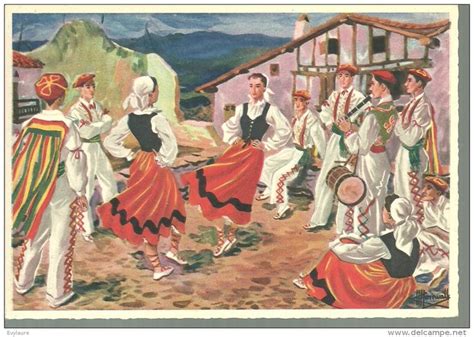 Postcards > Topics > Folklore / basque | Dancing art, Painting, Basque