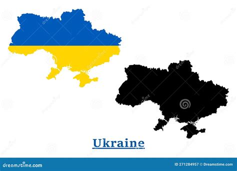 Ukraine National Flag Map Design, Ukraine Country Flag Inside the Map Stock Vector ...