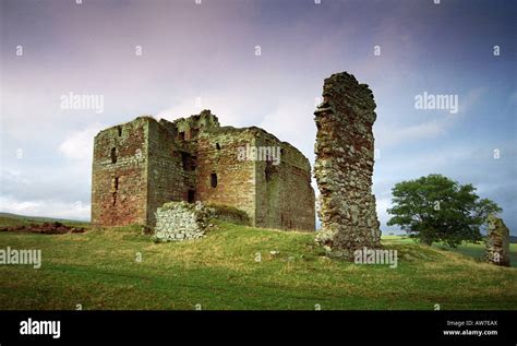 Cessford Castle in the Scottish Borders, The castle although a ruin Stock Photo, Royalty Free ...