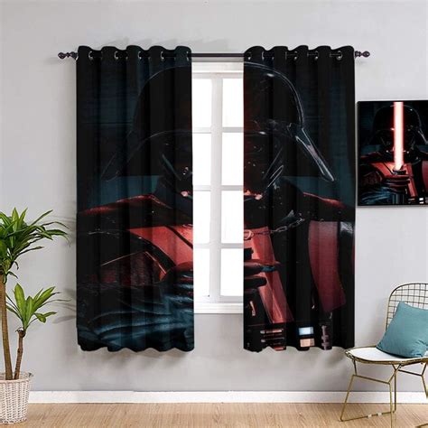 Sdustin Star-Wars Bedroom Curtain 42"x54"（116x137 cm） Lightsaber Force Awakens Customized ...