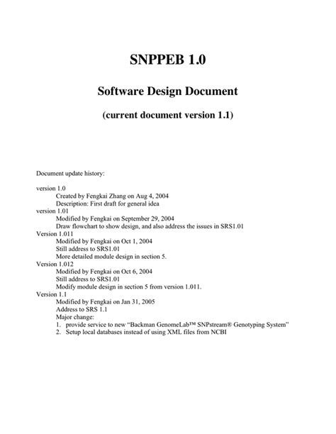 Software Design Document Word Template in Word and Pdf formats