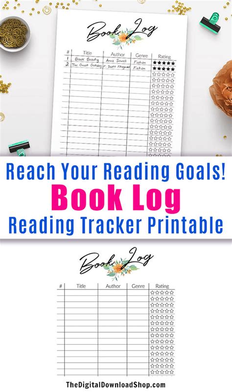 Reading Log Reading Tracker Printable | The Digital Download Shop