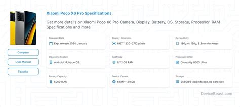 Xiaomi Poco X6 Pro Specifications | DeviceBeast.com