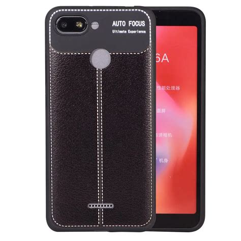 For Xiaomi Redmi 6A Cases Litchi Leather Grain TPU Silicone Soft Full ...