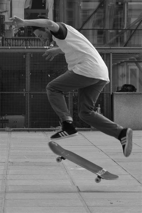 Free Images : black and white, skateboard, boy, jump, human, extreme sport, black white, sports ...