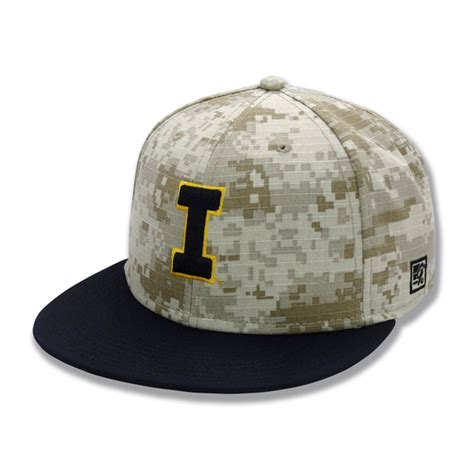 Iowa Hawkeyes Baseball Camo Stretch Hat (On The Field Hat)