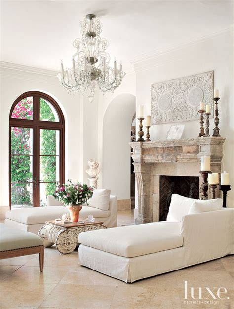 Transitional White Living Room with Long Lounge Chairs - Luxe Interiors ...