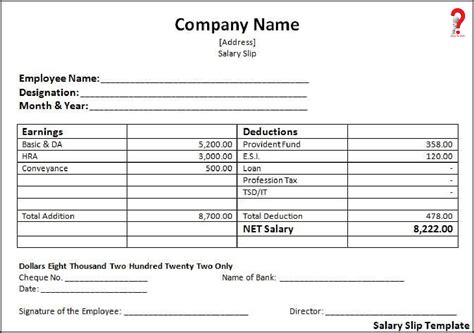 How To Make Salary Slip Format in PDF, Excel, Word | HowToWiki